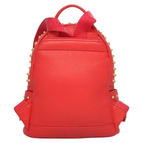 MCM Studs Backpack Leather Red Gold bst584-112825 - Picture 2 of 16